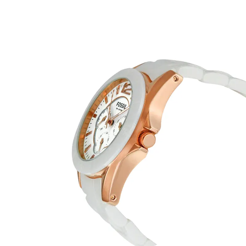 Fossil Riley Multi-Function White Dial Ladies Watch- CE1006